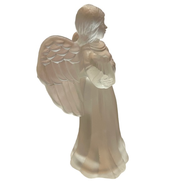 Frosted Angel with Harp Nightlight Pressed Glass Vtg Main Aisle - Picture 6 of 7
